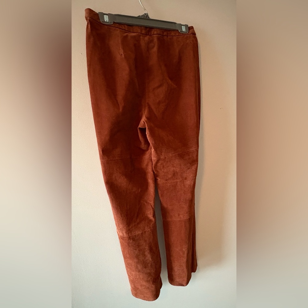 Massini Genuine Suede Bootcut Jeans, Size 8, Fully Lined Rust Color - Picture 3 of 5